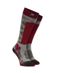 Skarpety narciarskie damskie X-Socks Ski Rider Silver 4.0 Red Grey. Czerwone skarpety X Socks, bez wzorów, z materiału. Za 95.00 zł.