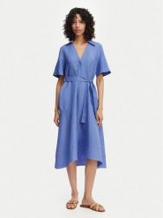 Marella Sukienka koszulowa Emme by Marella Detto 2615221082 Niebieski Regular Fit. Niebieskie sukienki Marella, bez wzorów, ze lnu, bez kołnierzyka, bez ramiączek, koszulowe. Za 590.99 zł.