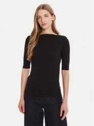 Calvin Klein Bluzka LV044C217G Czarny Slim Fit. Czarne bluzki Calvin Klein, xxs, bez wzorów, z bawełny, bez kołnierzyka, bez ramiączek. Za 159.99 zł.