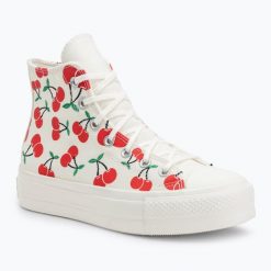 Trampki damskie Converse Chuck Taylor All Star Lift Platform Cherries Hi. Brązowe trampki Converse, bez wzorów, bez zapięcia. Za 249.99 zł.