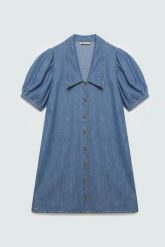 Sukienka damska mini jeansowa z bufiastymi rękawami niebieska jennie 270. Niebieskie sukienki Big Star, na co dzień, l, bez wzorów, z denimu, retro, bez kołnierzyka, bez ramiączek, maxi, trapezowe. Za 249.99 zł.