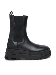 Tommy Jeans Sztyblety Tjw Chelsea Flatform Boot EN0EN02597 Czarny. Czarne botki Tommy Jeans, bez wzorów, z jeansu, bez obcasa, na płaskiej podeszwie, bez zapięcia. Za 849.99 zł.