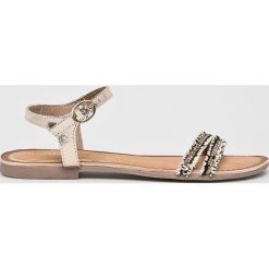 Gioseppo - Sandały. Żółte sandały Gioseppo, bez wzorów, z materiału, bez obcasa, na szpilce, bez zapięcia. W wyprzedaży za 139.90 zł.
