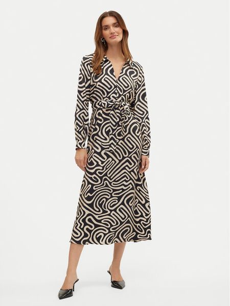 Vero Moda Sukienka koszulowa Vigdis 10323267 Czarny Regular Fit. Czarne sukienki Vero Moda, m, bez wzorów, z wiskozy, bez kołnierzyka, bez ramiączek, koszulowe. Za 119.99 zł.