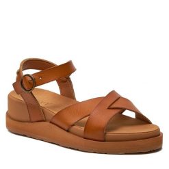 Sandały Roxy. Brązowe sandały Roxy, bez wzorów, bez obcasa, na płaskiej podeszwie, bez zapięcia. Za 219.99 zł.