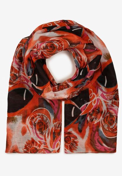 Pomarańczowy Szalik w Stylu Apaszki Wykonany z Bawełny Ianlla. Brązowe szaliki Born2be, na lato, bez wzorów, z bawełny, eleganckie. Za 14.99 zł.