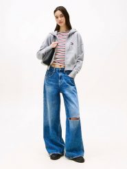 TOMMY JEANS Bluza w kolorze jasnoszarym rozmiar: XL. Szare bluzy Tommy Jeans, xl, bez wzorów, z bawełny, bez kaptura. Za 353.04 zł.