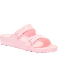 Klapki basenowe damskie do pływania Bahia jasnoróżowe. Czerwone klapki Scholl, bez wzorów, z materiału, bez obcasa. Za 149.99 zł.