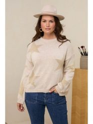 Curvy Lady Sweter w kolorze beżowym rozmiar: 48/50. Brązowe swetry Curvy Lady, bez wzorów, bez ramiączek. Za 154.07 zł.