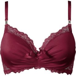 Biustonosz usztywniany bonprix bordowy. Czerwone biustonosze bonprix, z aplikacjami, z koronki. Za 54.99 zł.