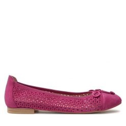 Baleriny Caprice. Czerwone baleriny Caprice, bez wzorów, bez obcasa. Za 209.99 zł.