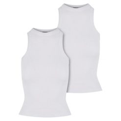 Damski tank top Urban Classics Racer Back (x2). Białe topy Urban Classics, bez wzorów, z bawełny, bez kołnierzyka, bez ramiączek. Za 160.00 zł.