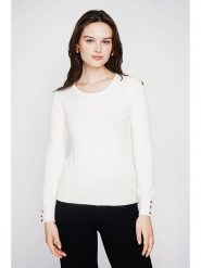 C& Jo Sweter w kolorze białym rozmiar: 40. Białe swetry C& Jo, bez wzorów, ze splotem, bez ramiączek. Za 121.99 zł.