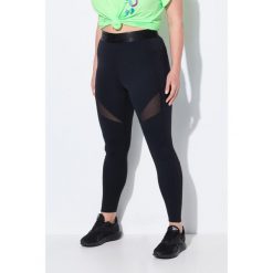 Damskie Legginsy sportowe wstawka z siateczki szybkoschnące z recyklingu. Czarne legginsy Ulla Popken, plus size, bez wzorów, z elastanu. Za 244.99 zł.