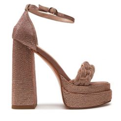 Sandały GOE. Brązowe sandały GOE, bez wzorów, bez obcasa, na słupku, bez zapięcia. Za 379.99 zł.