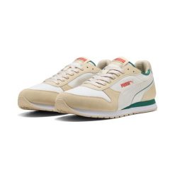 Sneakersy unisex St Miler Retro Run PUMA Warm White Canvas Wild Green Beige. Białe obuwie sportowe Puma, bez zapięcia. Za 299.00 zł.