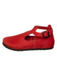 Comfortfusse Skórzane baleriny w kolorze czerwonym z paskiem rozmiar: 39. Czerwone baleriny Comfortfüße, bez wzorów, z nubiku, bez obcasa. Za 270.45 zł.