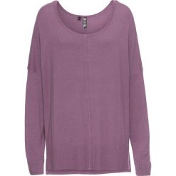 Sweter dzianinowy oversize bonprix ciemny bez. Fioletowe swetry bonprix, bez wzorów, z dzianiny, bez ramiączek. Za 74.99 zł.