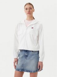 Tommy Jeans Wiatrówka Essential DW0DW20672 Biały Relaxed Fit. Białe kurtki sportowe Tommy Jeans, xl, bez wzorów, z jeansu, bez kaptura. Za 339.99 zł.