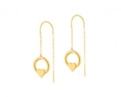 Złote kolczyki - serca, 12 mm. Żółte kolczyki Apart, złote. Za 499.00 zł.