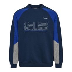 Bluza oversize Hummel Iconic. Niebieskie bluzy Hummel, m, bez wzorów, bez kaptura. Za 279.50 zł.