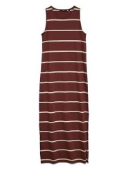 Vero Moda Sukienka w kolorze brązowym rozmiar: XS. Brązowe sukienki Vero Moda, na co dzień, xs, bez wzorów, z bawełny, bez kołnierzyka, bez ramiączek, maxi, proste. Za 69.91 zł.