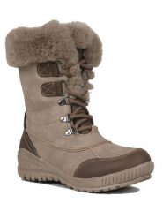 Kimberfeel Kozaki zimowe "Elena" w kolorze brązowym rozmiar: 37. Brązowe kozaki Kimberfeel, na zimę, z materiału, z okrągłym noskiem, bez obcasa, bez zapięcia. Za 415.31 zł.