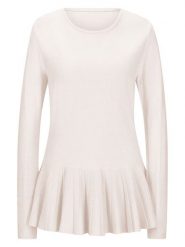 Heine Sweter w kolorze kremowym rozmiar: 42. Brązowe swetry Heine, bez wzorów, bez ramiączek. Za 78.84 zł.