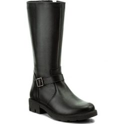 Kozaki WASAK - 0482 Czarny. Czarne kozaki Wasak, ze skóry, przed kolano, bez obcasa, na obcasie, bez zapięcia. W wyprzedaży za 299.00 zł.