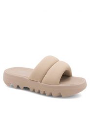 Reebok Klapki Cardi Slide HP2216 Beżowy. Brązowe klapki Reebok, bez wzorów, ze skóry, bez obcasa. Za 137.99 zł.