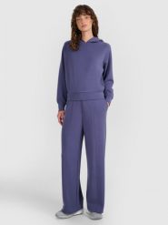 4F Spodnie dresowe z szerokimi nogawkami z modalem damskie - granatowe L. Niebieskie spodnie dresowe 4f, l, bez wzorów, z dresówki. Za 199.99 zł.
