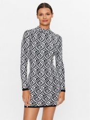 Glamorous Sukienka dzianinowa CK6805 Czarny Slim Fit. Czarne sukienki Glamorous, bez wzorów, z dzianiny, bez kołnierzyka, bez ramiączek. Za 279.99 zł.