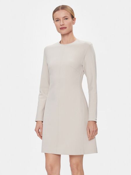 Calvin Klein Sukienka codzienna Hw Viscose Fit & Flare Dress K20K206336 Beżowy Regular Fit. Brązowe sukienki Calvin Klein, na co dzień, bez wzorów, z syntetyku, bez kołnierzyka, bez ramiączek, proste. Za 639.00 zł.