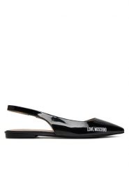 LOVE MOSCHINO Baleriny JA11021G1MIH0000 Czarny. Czarne baleriny Love Moschino, bez wzorów, z lakierowanej skóry, bez obcasa. Za 469.99 zł.