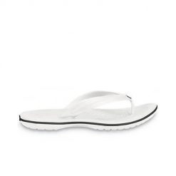 Japonki damskie Crocs Crocband Flip. Białe klapki Crocs, bez wzorów, z materiału, bez obcasa. Za 262.00 zł.