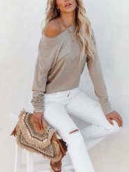 Milan Kiss Bluza w kolorze beżowym rozmiar: M. Brązowe bluzy Milan Kiss, m, bez wzorów, bez kaptura. Za 132.05 zł.