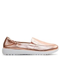 Lordsy Caprice. Czerwone lordsy Caprice, bez wzorów, bez obcasa, bez zapięcia. Za 489.99 zł.