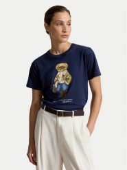 Polo Ralph Lauren T-Shirt 211B23863001 Granatowy Regular Fit. Niebieskie koszulki polo Polo Ralph Lauren, xs, bez wzorów, z bawełny, bez kołnierzyka, bez ramiączek. Za 611.99 zł.
