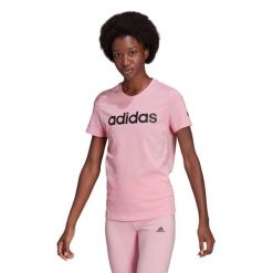 Koszulka z krótkim rękawem Damska Adidas Loungewear Essentials Slim Logo Różowy. Czarne bluzki Adidas, s, bez wzorów, sportowe, bez kołnierzyka, bez ramiączek. Za 69.00 zł.