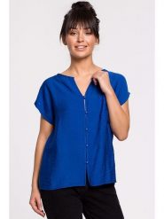 Be Wear Bluzka w kolorze niebieskim rozmiar: M. Niebieskie bluzki Be Wear, m, bez wzorów, bez kołnierzyka, bez ramiączek. Za 92.64 zł.