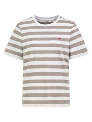 Sublevel Koszulka w kolorze jasnobrązowo-białym rozmiar: L. Białe bluzki Sublevel, l, bez wzorów, z bawełny, bez kołnierzyka, bez ramiączek. Za 43.99 zł.