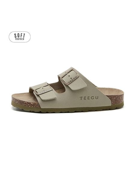 Teegu Klapki w kolorze khaki rozmiar: 40. Brązowe klapki teegu, bez wzorów, z otwartym noskiem, bez obcasa. Za 163.64 zł.