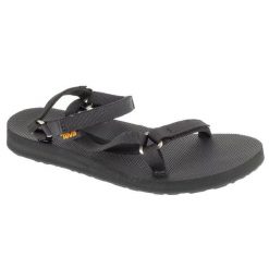 Sandały Teva Original Universal Slim Sandals 1150110-BLK czarne. Czarne sandały bez wzorów, z materiału, klasyczne, bez obcasa, bez zapięcia. Za 403.95 zł.
