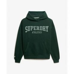Bluza damska z kapturem Superdry Athletic Essential Relaxed. Zielone bluzy Superdry, bez wzorów, z kapturem. Za 284.00 zł.