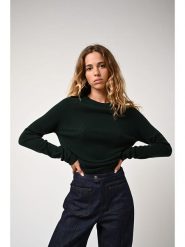 AUTHENTIC CASHMERE Kaszmirowy sweter "Ecrin" w kolorze ciemnozielonym rozmiar: M. Zielone swetry AUTHENTIC CASHMERE, m, bez wzorów, z kaszmiru, bez ramiączek. Za 228.92 zł.