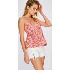 Vero Moda - Top Luna. Żółte topy Vero Moda, l, bez wzorów, z bawełny, bez kołnierzyka, bez ramiączek. W wyprzedaży za 37.90 zł.