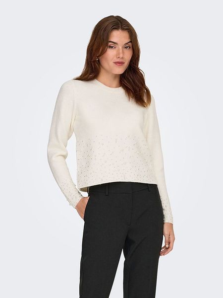 JDY Sweter "Pearl" w kolorze kremowym rozmiar: L. Brązowe swetry JDY, l, bez wzorów, bez ramiączek. Za 114.95 zł.