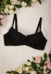 Czarny Biustonosz Push Up Ozdobiony Bocznymi Wycięciami Biathy. Czarne biustonosze Renee, bez wzorów. Za 34.99 zł.