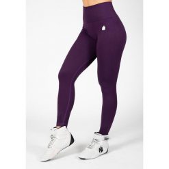 Legginsy sportowe damskie Neiro Bezszwowe. Fioletowe legginsy GORILLA WEAR, m, bez wzorów, na fitness i siłownię. Za 213.00 zł.