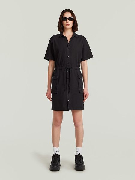 G-Star Sukienka w kolorze czarnym rozmiar: XL. Czarne sukienki G-Star, na co dzień, xl, bez wzorów, z bawełny, retro, bez kołnierzyka, bez ramiączek, mini, proste. Za 327.87 zł.